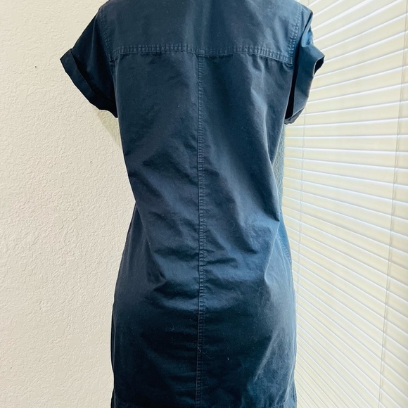 J Crew Short Sleeve Cotton Shirt Dress in Bkack - Picture 5 of 13